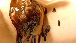 Japanese gay cooks chocolate banana for each other