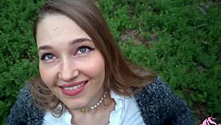 College teen explores forest with asian friends part 2