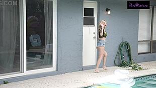 Want to see the milf suck the pool boy's big cock?