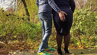 Curvy mother-in-law slips on stockings for me 😏