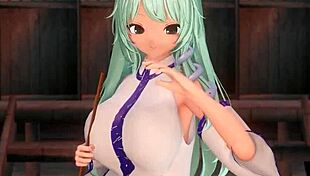 早苗がパイズリしてくれる