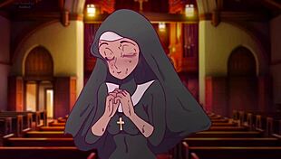 Nun Fantasizes Double Penetration in Prayer Booth Parody