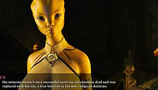 OMG, this female alien fingers herself waiting for my cock in hentai game! 😱