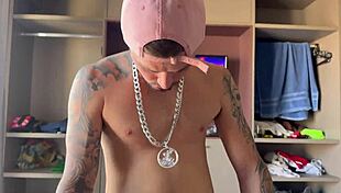 intensely fucking the tattooed asian with a monster cock, cum on ass