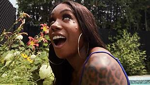 Leilani Li seduces lifeguard Kenzo Alvarez in pool with bikini and heels