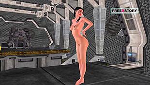 OMG, Animated 3D Cartoon Indian Girl Poses Sexually and Masturbates with Banana!