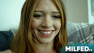 Step mom caught masturbating in the kitchen by her step daughter