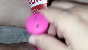 Gretala says, I'm pregnant and rubbing this bottle excitedly.