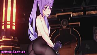 using her mouth for his pleasure in hentai cartoon game play