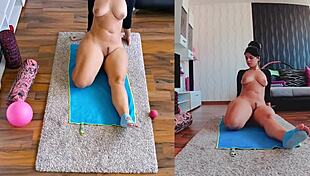 Curvy Milf's Intense Naked Yoga Ass Worship
