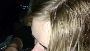 Sexy girl, why are you sucking that dick in the truck?