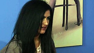 british cfnm femdom sucks sub cock in office!