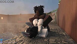 in the game, the bunny rides rough, bouncing with big ass, leading to creampie and masturbation