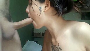 she swallows the dick intensely in anime quickie