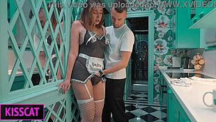 busty maid rims balls and fucks