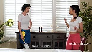 maid gets laid by masseuse hotel hijinks gone wild - olive glass alex coal