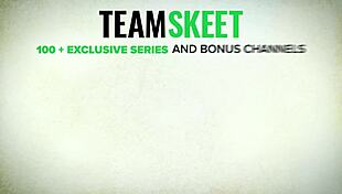 Playful blonde babe's pink pussy licked by horny old man