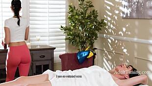 maid gets laid by masseuse hotel hijinks gone wild - olive glass alex coal