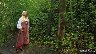 Skinny teen seduces big cocks for anal DP in parody threesome!