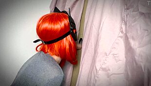 Ginger Girl Discovers Gloryhole for Homemade Teasing Blowjob