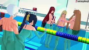 akeno ask for sex in the public pool hs dxd ntr madness 4 watch full 1hr movie on sheer fantasyking3 😈