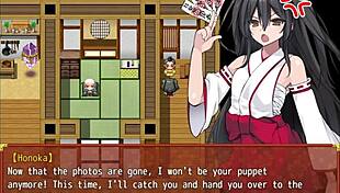 Shrine maiden Honoka battles in gangbang hentai