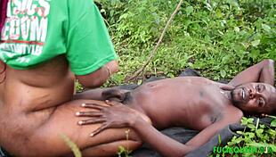 Truly amazing orgasm with masked stepsis getting fucked hard in the bush