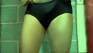 modeling my wife's panties in lingerie 😊