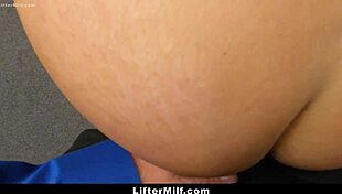 the milf shoplifter tries to convince the officer