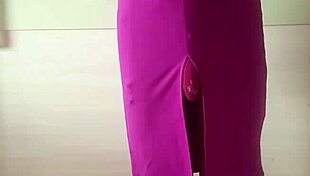 misr4 in burgundy lingerie close up cum