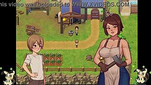 Spied big tits in bathroom hentai game