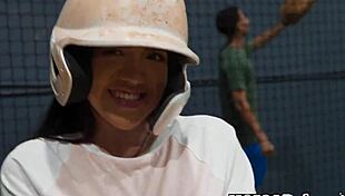 Alice Thunder And Joey In Busty Brunette Scene After Batting Cages