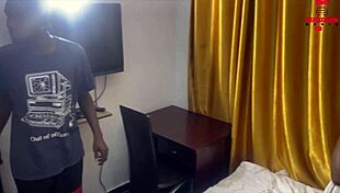 Thick Black Girl Performs Handjob on Big Cock