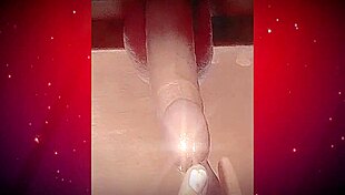 a beautiful 8-inch uncut cock teases with cum in mouth.