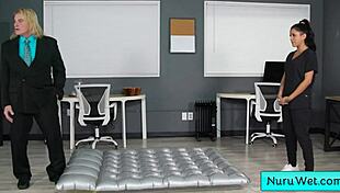 Ebony Hot Masseuse With Perfect Natural Big Boobs Gives Wet Nuru Massage