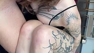 Intense backstage blowjob as hot tattoo teen 18+ uses anal toys in vertical pov