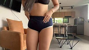 Beautiful Latina beauty getting some outdoor pleasure
