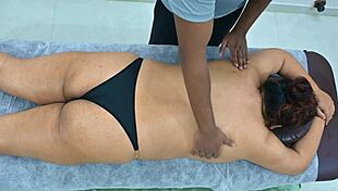 Big ass latina taking massage from desi black boy.