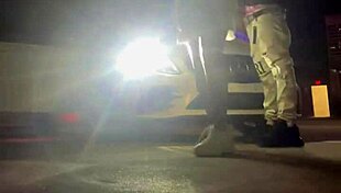 amateur bent over for creampie in parking garage