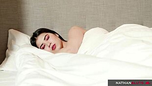 Fat cock roughly destroys sexy student Cindy Shines shaved pussy in 4K teaser