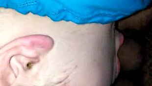 She moans during interracial blowjob and deepthroat session