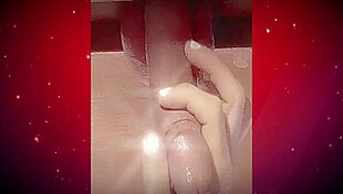 a beautiful 8-inch uncut cock teases with cum in mouth.