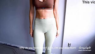 Oh wow, step mom catches step son jerking and helps him cum on her pussy while hubby’s home! 😏