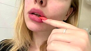 Big tits bouncing while riding dildo to orgasm