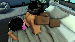 Femboy engages in intimate positions with partner, including deepthroat and anal