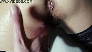 He Fingers Skinny Ass From Behind To Orgasm