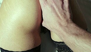 He Fingers Skinny Ass From Behind To Orgasm