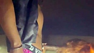 amateur bent over for creampie in parking garage