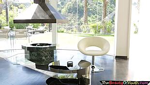 Cute Busty Teen Seduced And Pussylicked By Tattooed Lesbian!