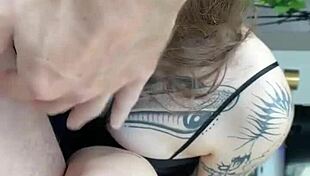 Intense backstage blowjob as hot tattoo teen 18+ uses anal toys in vertical pov